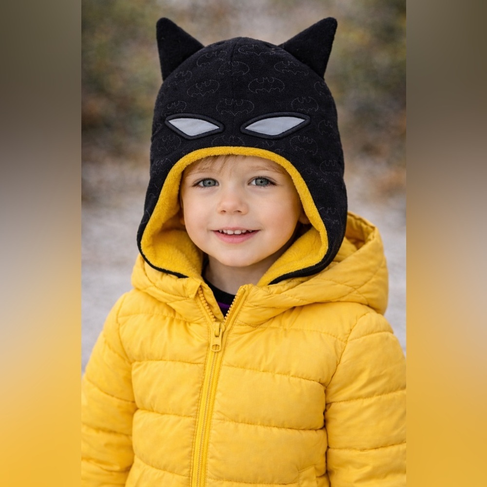 Kids Black and Yellow Superhero Hat